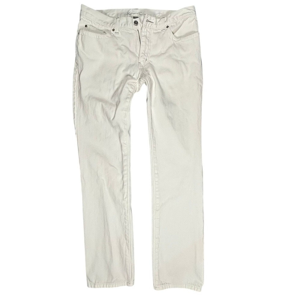 Kenneth Cole Mens White Straight Leg Denim Jeans Size‎ 34x32